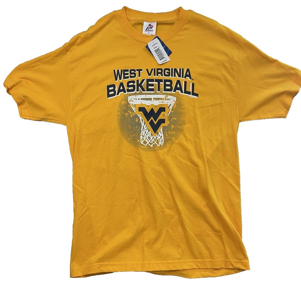 West Virginia Mountaineers WVU Basketball T-Shirt Size Large Men's NEW w/ TAGS